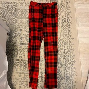Red Buffalo Check Plaid Pant Leggings sizeXS